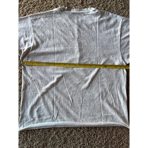 VTG Distressed Cropped NCAA Miami Hurricanes Mascot Single Stitch L Heather Gray - Picture 7 of 8